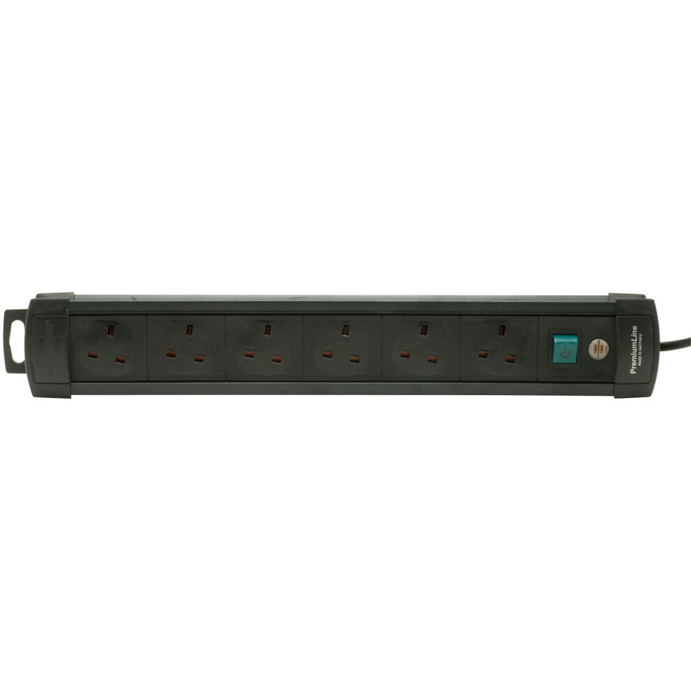Brennenstuhl 1951163100 6 Way Extension Socket Black 4007123627264