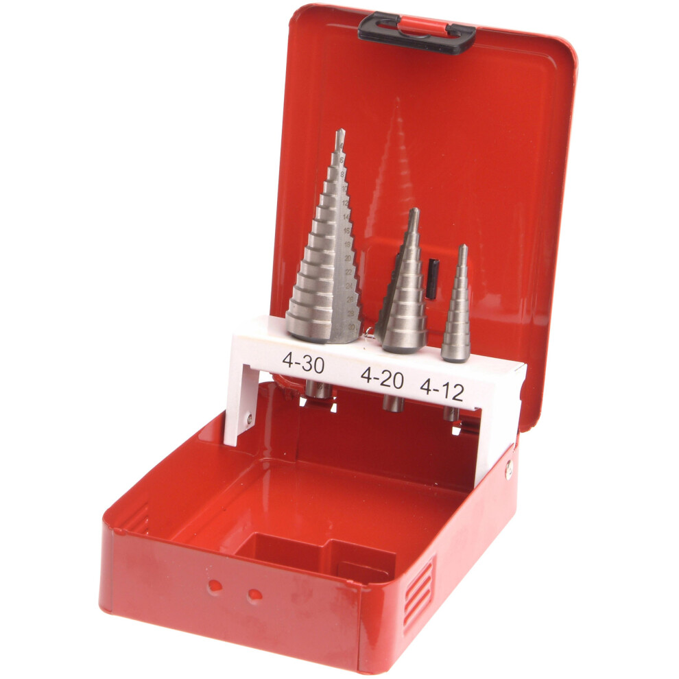 Faithfull Faisdset3 Hss Step Drill Bit Set Of 3 4Mm To 30Mm
