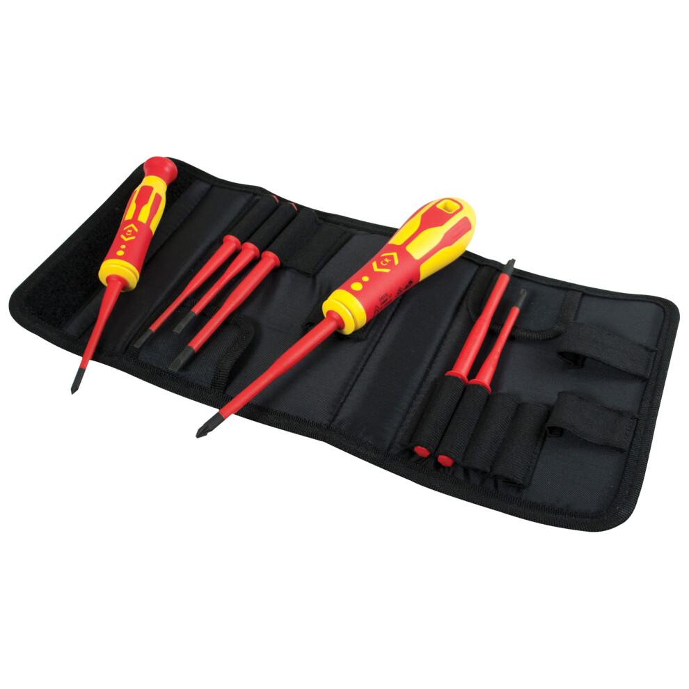 1 Pack - CK Tools T4925 1000V VDE Interchangeable Slim Bladed Screwdriver Set