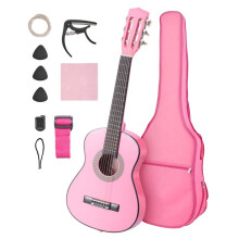 Classieke gitaar - DUOKU - M5126 - 78 cm (30") - Linde - Compleet beginnerspakket (roze)
