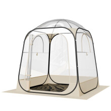 Transparante Sporttent 160 x 160 cm-Duoku-Pop Up Schuilplaats voor 2-4 Personen-Panorama Uitzicht-met Tapijt en Bovenste Dek