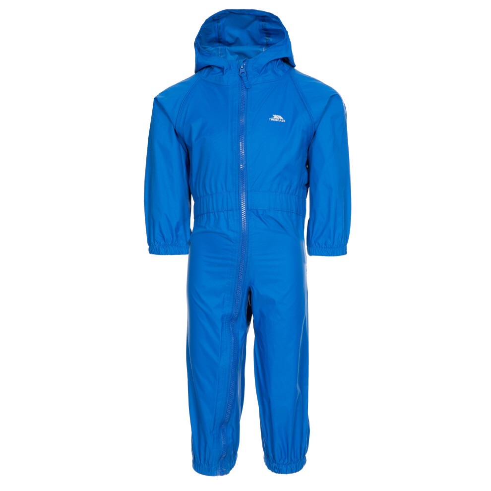 Trespass (18/24, Blue) Babies Rainsuit Waterproof Button