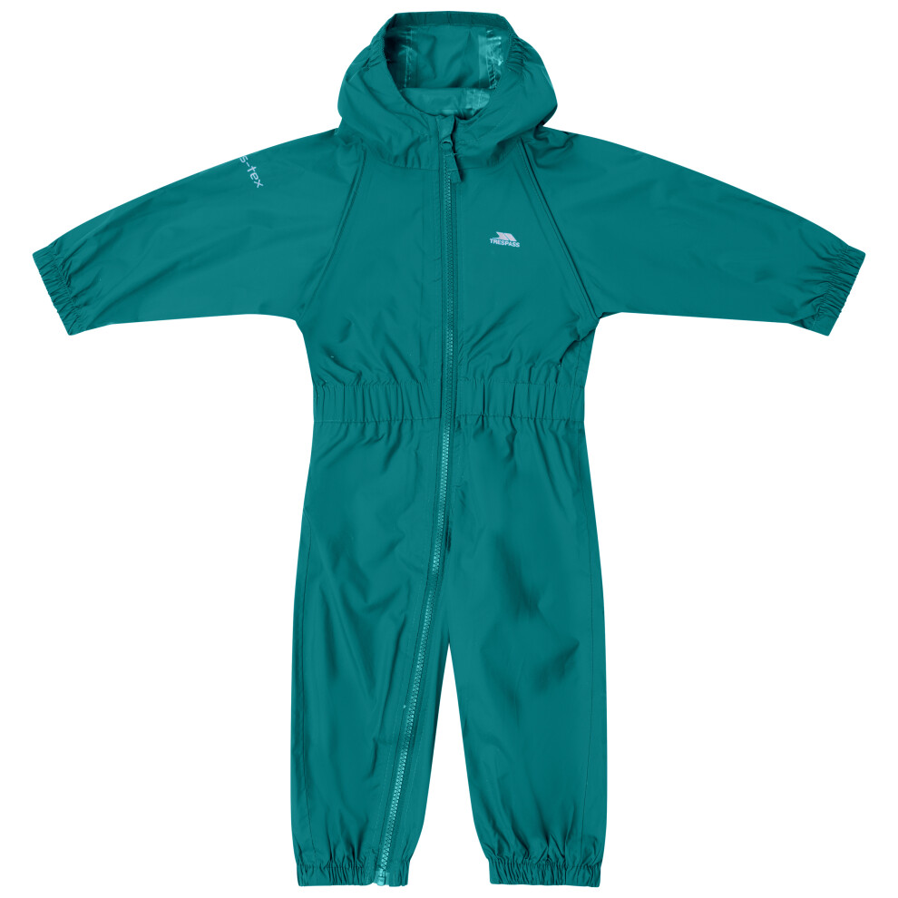 Trespass (18/24, Teal) Babies Rainsuit Waterproof Button