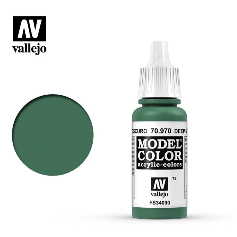 Vallejo Model Color Deep Green Acrylic 17ml /0.57 fl oz Dropper Bottle - 70.970 - Image 6