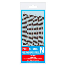Peco N Set Track 8 X St-3 No.1 Radius Standard Curve, 228Mm Radius