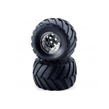 TAMIYA 58242 Wild Willy 2/Mad Bull, 9805618/19805618 Front Tire & Wheel (2 Pcs.)