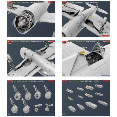 MIN48034 - Miniart 1:48 - P-47D-11RE Thunderbolt, Zemke's,  AdvKit 1