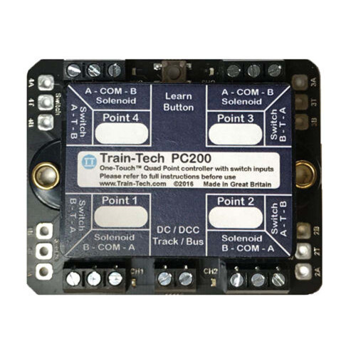 Train Tech DCC Point Controller - Quad with Route Store/Switching N/HO/OO Gauge