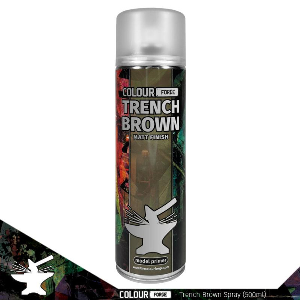 The Colour Forge Trench Brown Matt Finish Model Primer 500ml Aerosol Spray Can - Image 7