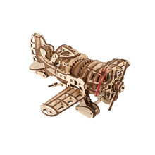 Airplane Model 3D Puzzles - Legendary 1930s Racing Mad Hornet Airplane with Wind-Up Helical Spring Motor - Wooden Plane Model Kits for Adults to Build