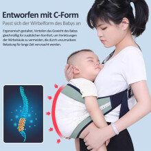 Portabebés, diseño ergonómico, portabebés ajustable y transpirable con asiento de cadera para niños pequeños, bandeja de fregadero de piedra de