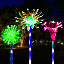 Luzes solares de fogos de artifício, LED com mudança de cor, painel solar de silício monocristalino para maior eficiência, fácil instalação,