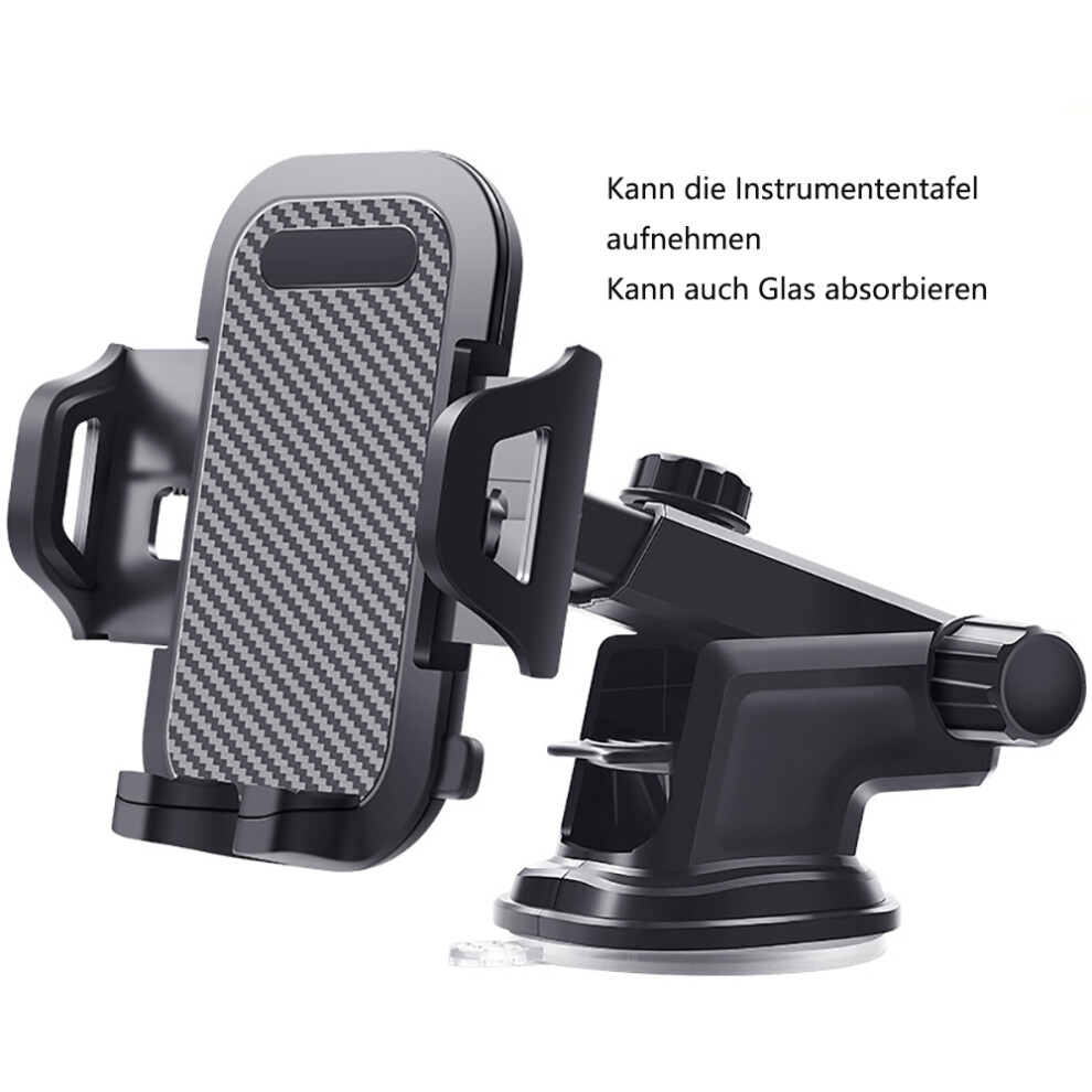 Dash Mount Phone Holder, 360 Rotation And Retractable Clamps For A Wide Range Of Smartphones 9340258528347