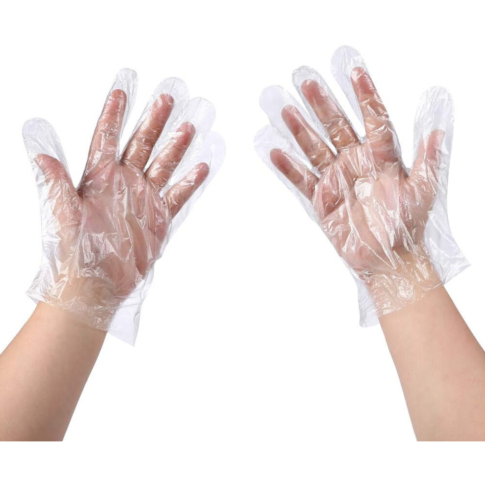Strong Sealing Disposable Food Prep Gloves, Non-Toxic Hygienic Transparent Plastic Gloves For Cooking, Cleaning, Hairdressing (500 Pieces) 9128293214957
