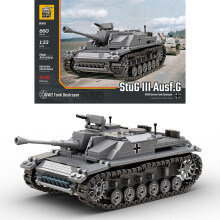 Build Army Stug III Ausf.G 1:33 Tank Brick Model 660pcs B0142