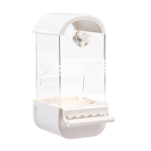 Clear Bird Feeder Automatic Bird Food Feeder-Genting White