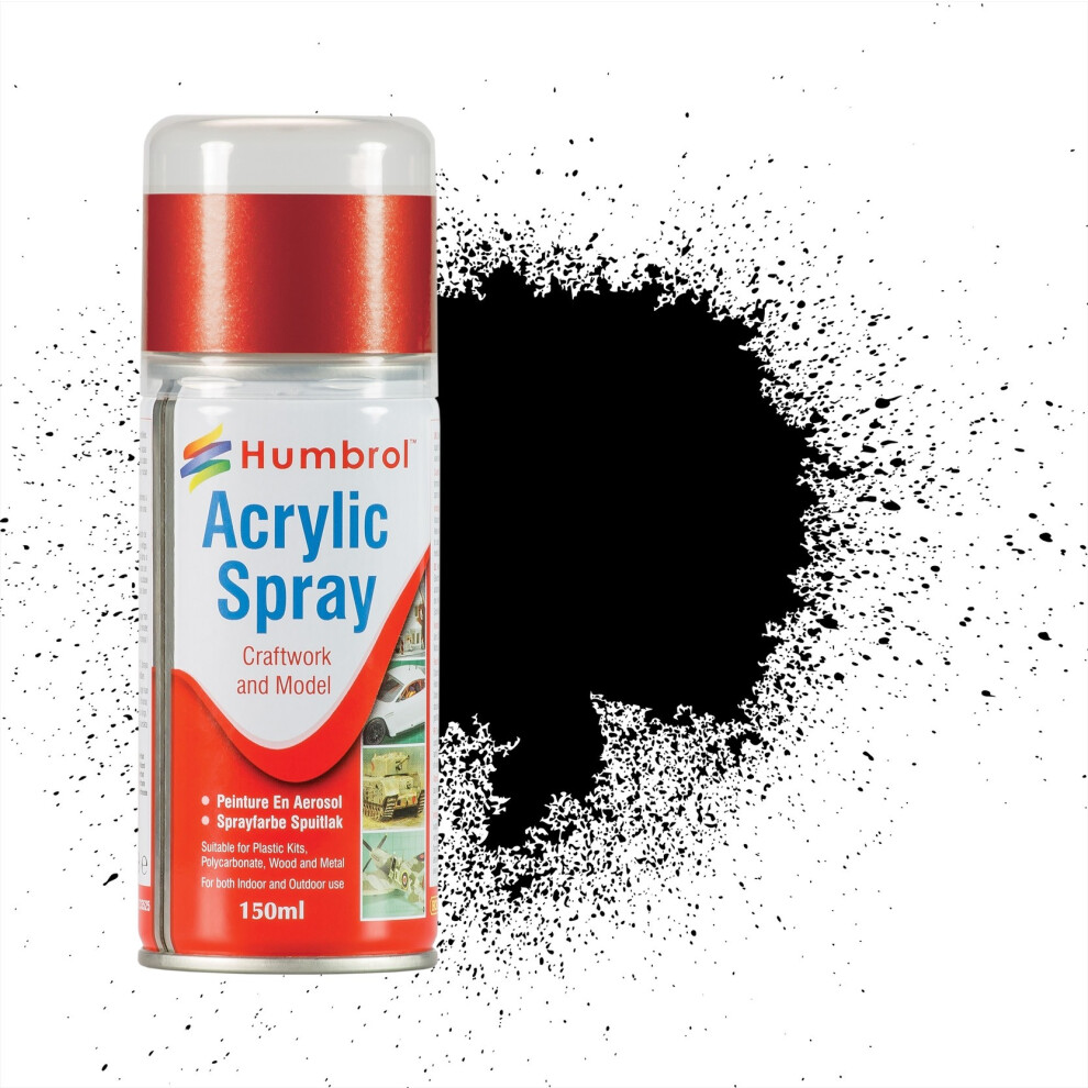Humbrol 150Ml No 21 Gloss Spray Can Ad6021 Black