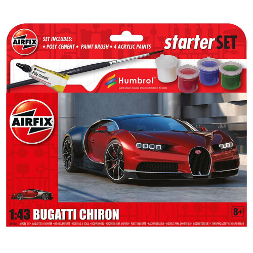 Airfix Airfix Small Starter Set New Bugatti Chiron 1:43 Scale