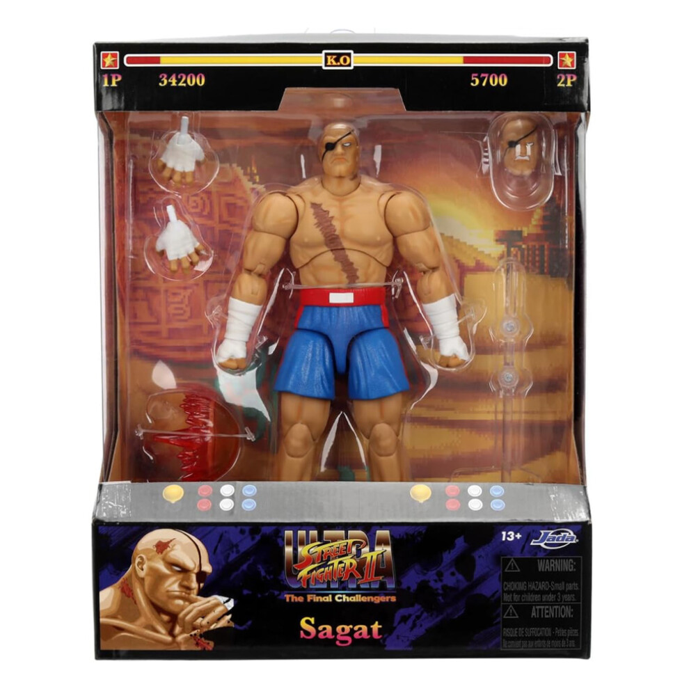 Jada Street Fighter Ii Sagat 7.5" Deluxe Collector Figure