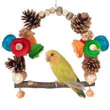 Lovebirds Parrots Budgies Cage Swing Wood Shredding Toy Cage