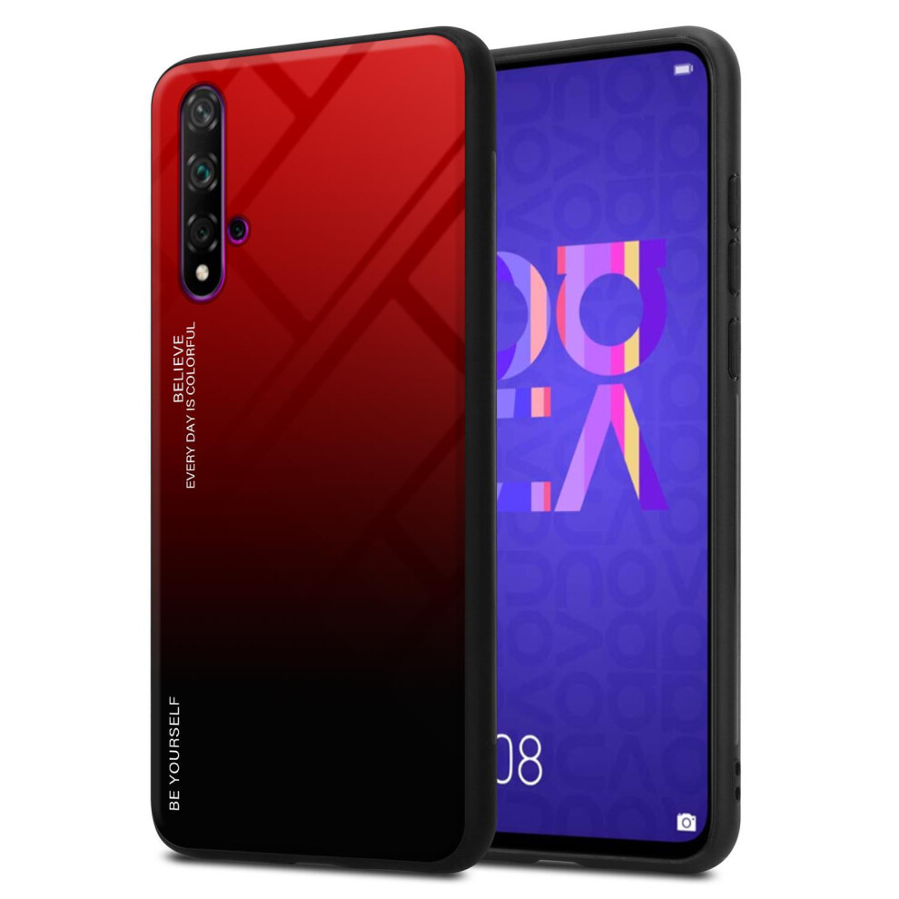 Photos - Case Cadorabo    for Honor 20 / 20S / Huawei NOVA 5T Cover Protection TPU Silicone Gel Back case (RED - BLACK)