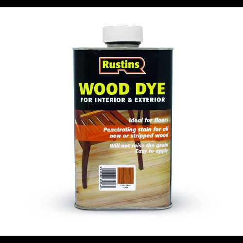 Rustins Rustins WDLT1000 Wood Dye Light Teak 1 Litre