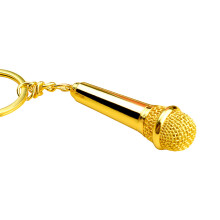 Mikrofon-Schlüsselanhänger, Mikrofon-förmiger-Gold