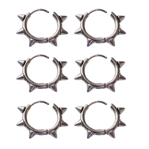 Trendy Rivet Ear Studs Adornment Personalized-six spikes 1