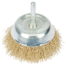 Brassed Steel Crimped Wire Cup Brush, 75mm