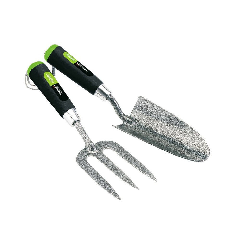 Carbon Steel Heavy Duty Hand Fork and Trowel Set (2 Piece)