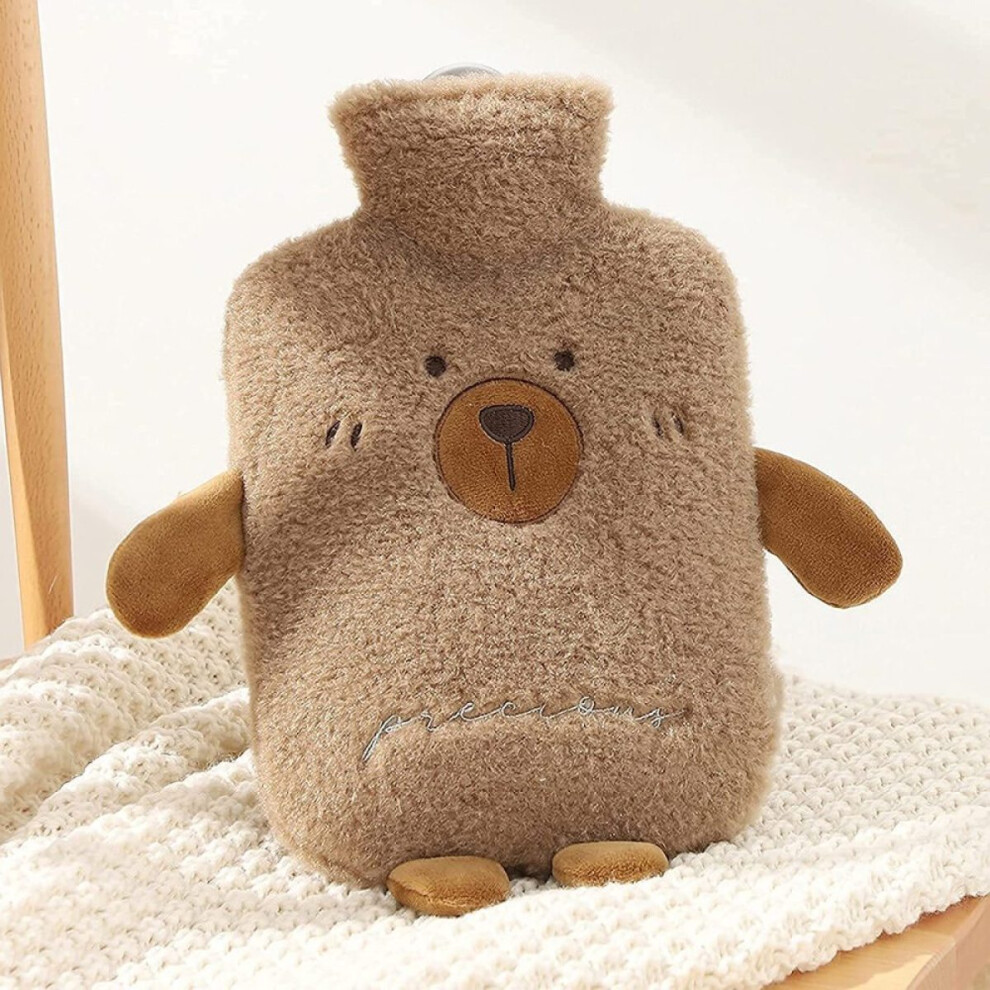 Self Care Companion, Soft Rubber Hot Water Bottle, Portable & Reusable, Leak-proof Design, Protective Cover, Harmless To Skin, 2 Liter,