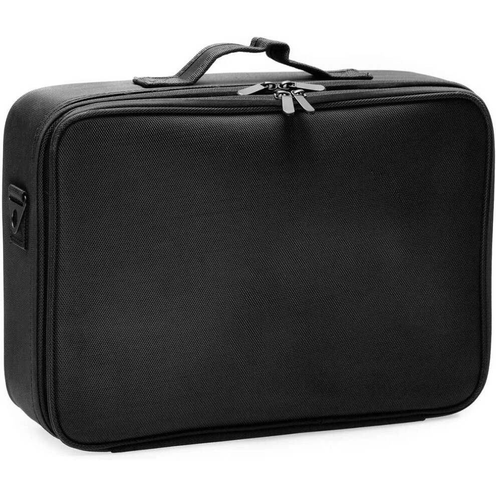 Travel-friendly Cosmetic Organizer, Adjustable Dividers For Customizable Interior, Double Layer (L) Durable Nylon Fabric With Pvc Waterproof Area,