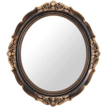 Vintage Mirror with Antique Bronze Frame, Elegant Decor for Your Living Space, Perfume and Makeup Organizer, Oval Shape Adds Charm