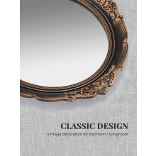 Elegant Hanging Wall Mirror, Antique Bronze, Decorative Mirrors with Multi-Functional Display Tray Capabilities, Ideal for Cosmetics, Jewelry, and