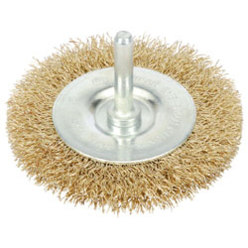 Draper Brassed Steel Crimped Wire Wheel Brush, 100mm