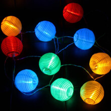 Lanternas coloridas suspensas para decoração de pátio, aproveitamento de energia solar para iluminação ecológica, luzes de cordão duráveis e