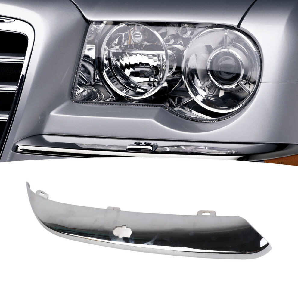Front Bumper Trim Moulding For 300 2005-2010 With Headlight Washer Hole 9301369261202