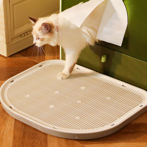 Multi-Layer Reusable Cat Litter Mat, 49.5x39cm, Spill-Proof Blue