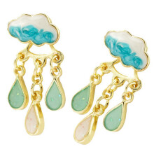 Eye Catching Earrings Featuring Cloud Motif And-light color