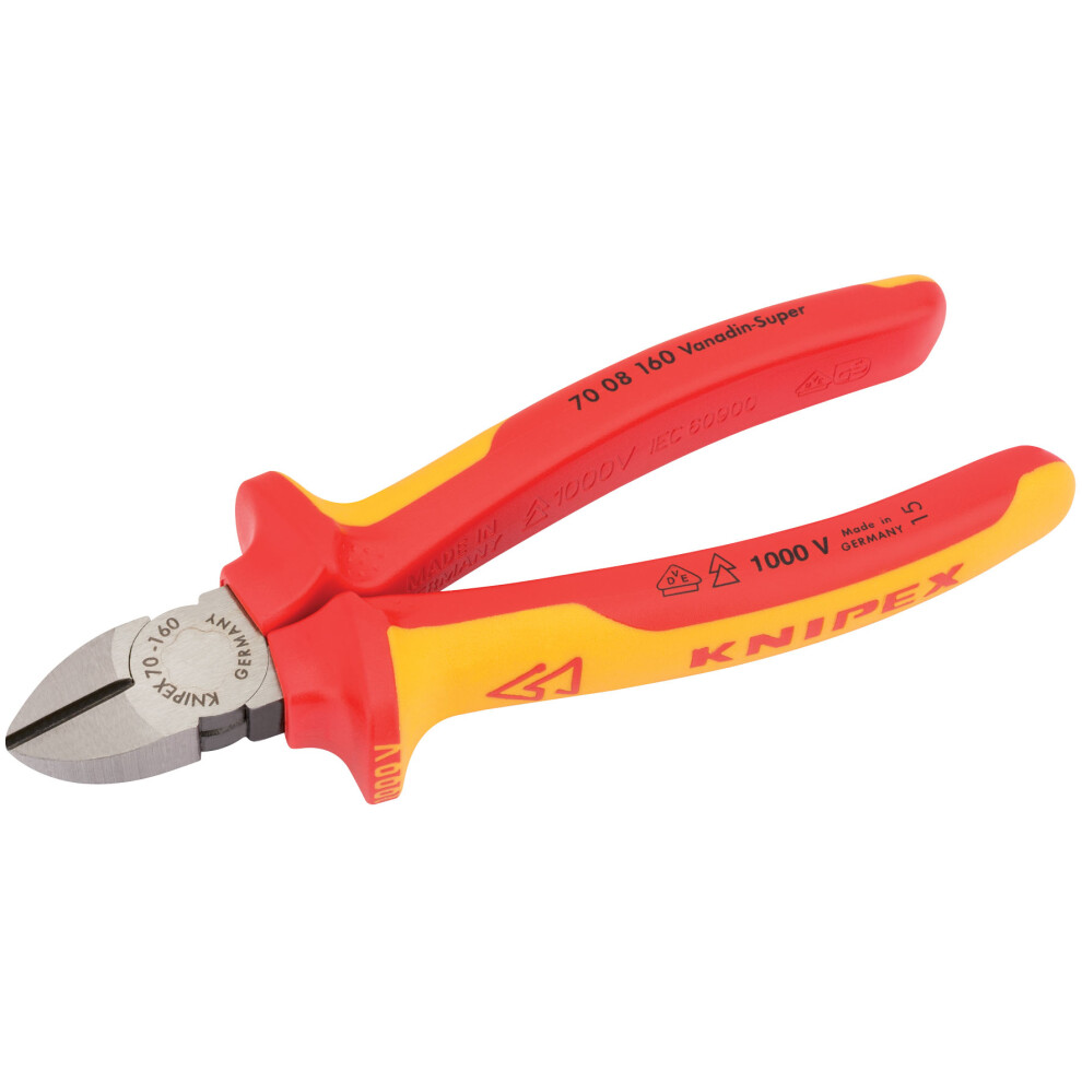 Knipex 70 08 160Uksbe Vde Fully Insulated Diagonal Side Cutters, 160Mm