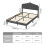 (Small Double) Levede Scalloped Upholstered Linen Bed Frame, 18D Padded Headboard & Platform Base - Dark Grey 8