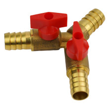 12mm Y-Kugelventiladapter, Schlauchbarb, 3-Wege-Messingabsperrer, Absperrverbindung für Brennstoff, Gas, Wasser, Öl, Luft-Adapter-Zubehör