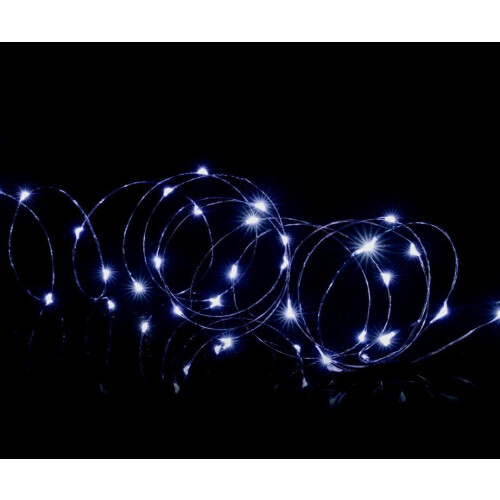 Premier Christmas 50 Micro Brights Battery Timer LED Lights Indoor/Outdoor - White