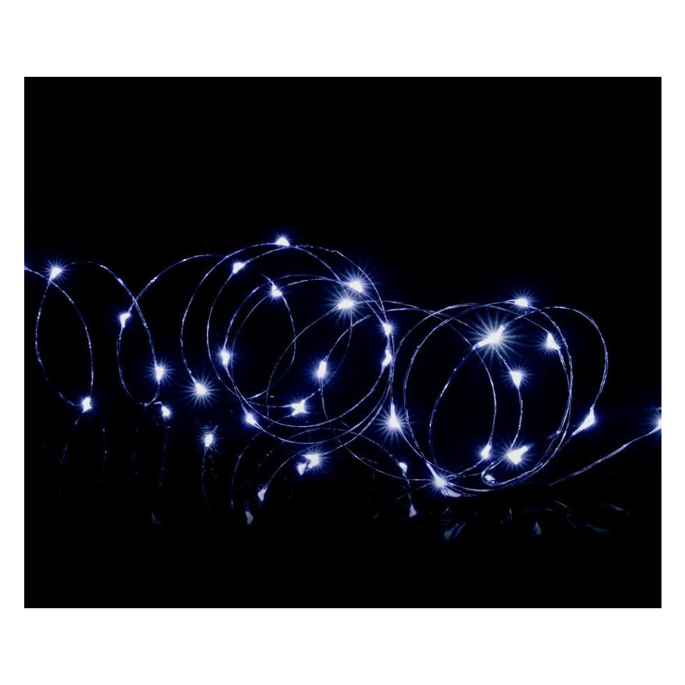 Premier Christmas 50 Micro Brights Battery Timer Led Lights Indoor/Outdoor - White