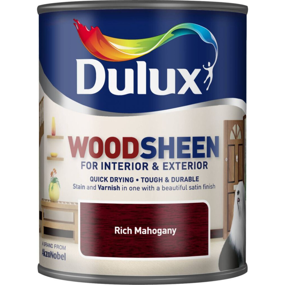 Dulux Quick Dry Interior/ Exterior Woodsheen Rich Mahogany 750Ml