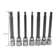 7PCS 3/8 tommers drive metrisk stjerne-bit-sokkel med ekstra lange sokler M5 M6 M7 M8 M9 M10 for tilgang til trange rom