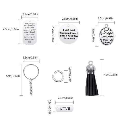 Personalized Keychain Set Motivational Keyring Accessories with 2