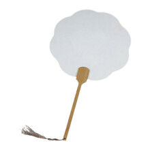 Blank Rice Paper Round Hand Stage Fan Child-white eight petals
