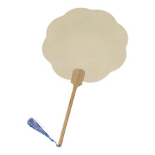 Blank Rice Paper Round Hand Stage Fan-Antique eight petals