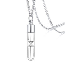 Convenient Glass Bottle Pendant Necklace-round bottom hourgla